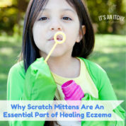 scratch mittens - girl blowing bubbles in scratchmenots